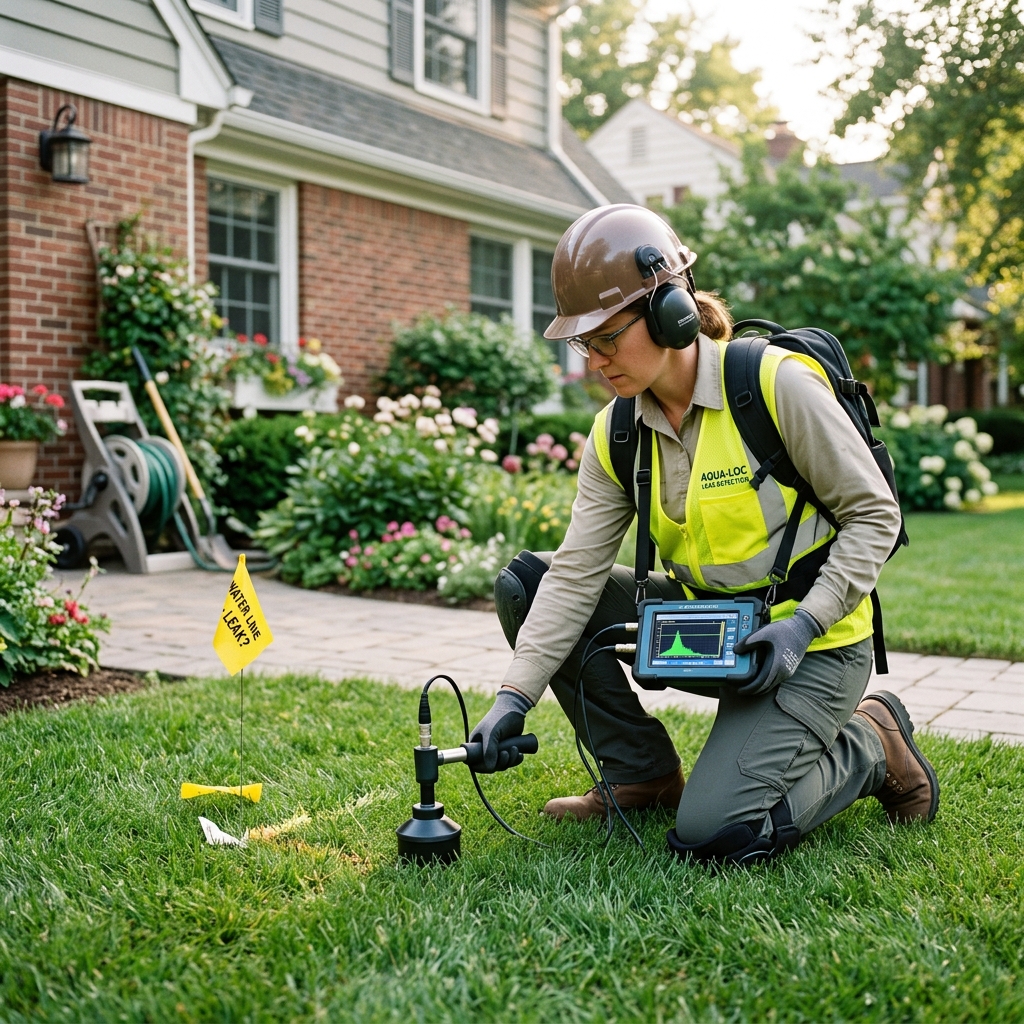 Technician performing non destructive electronic leak detection